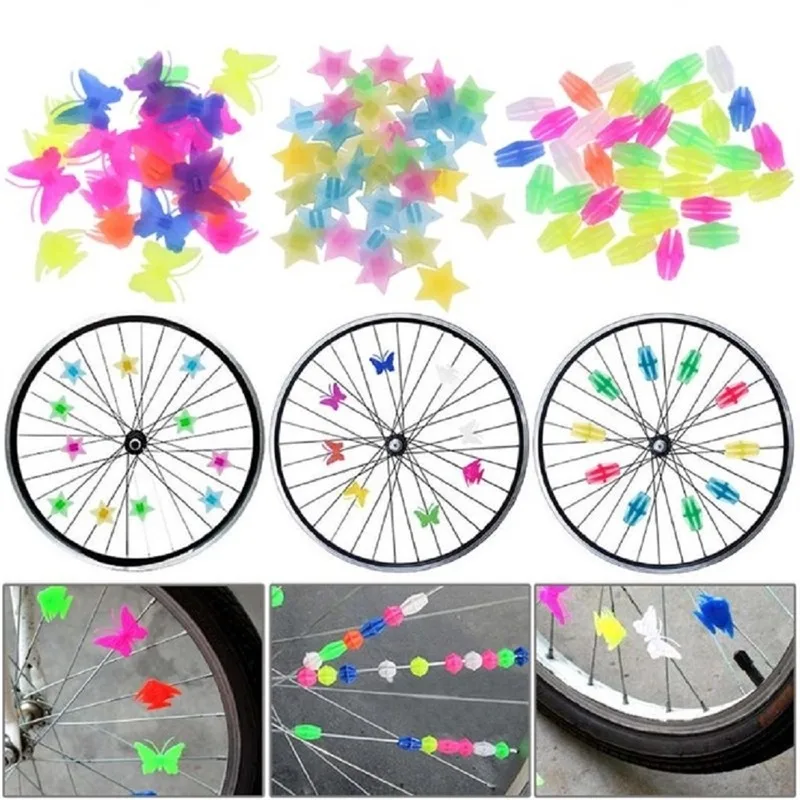 Bike Accessories 25/35Pcs Bead Spoke Beads Clip Bicycle Wheel Decoration