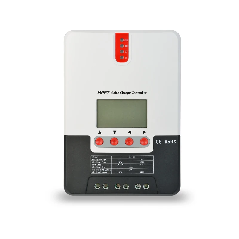 20A MPPT Solar Charge Controller ML2420 12V24VDC MPPT With Up To 99.9% Efhciency