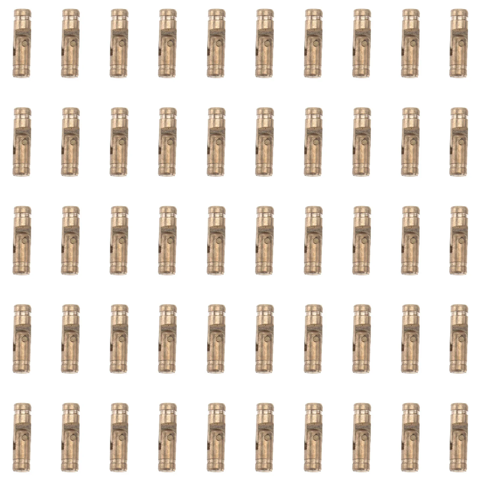 

50Pcs 4x15mm Copper Duty Hinge Cylindrical Spring Hinges Creative Metal Hinge for Jewelry Box (Yellow)