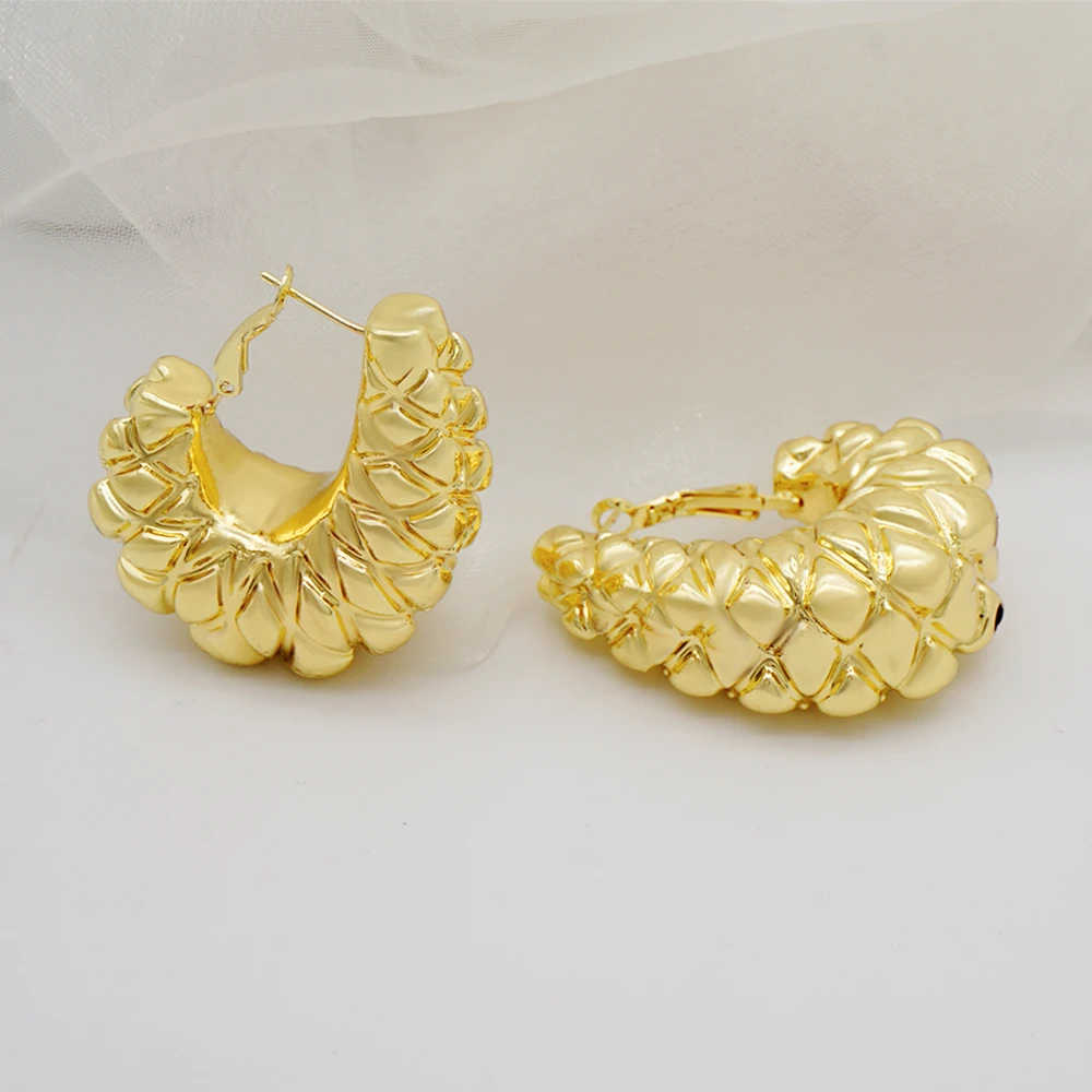 Fashion Jewelry African Gold Color Earrings Drop Dangle Earrings For Dubai Women Party Wedding Earrings