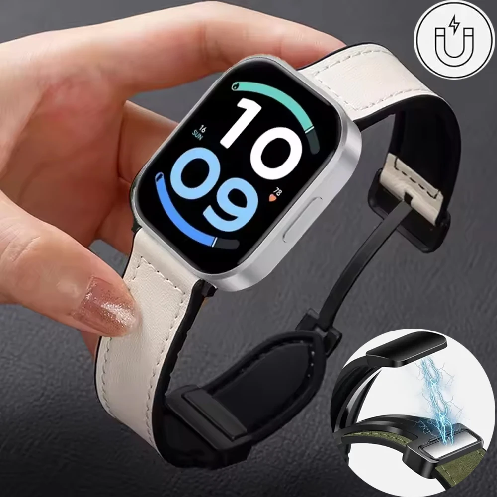 Premium Silicone-Leather Magnetic Wristband - Replaceable Bracelet