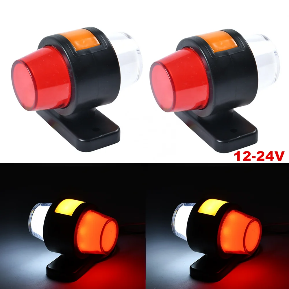 LED Marker Lights 2PCS 12V 24V Double Side with Side Lights Truck LED Marker Lights Clearance lamp Truck Indicators Tail Light Caravan Rear lamp