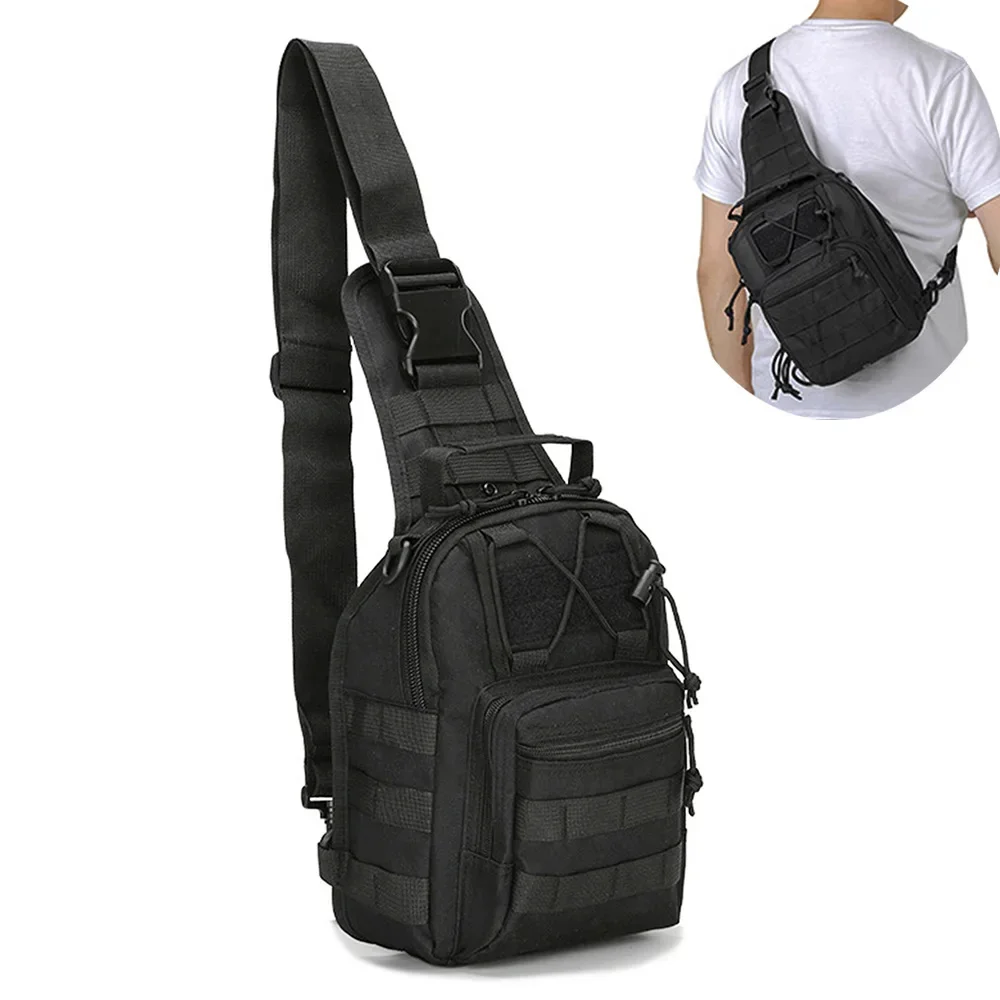 

Men Cross body Sling Backpack Shoulder Chest Travel Outdoor Sports Climb Tactical Military Nylon Male Side Messenger Bag