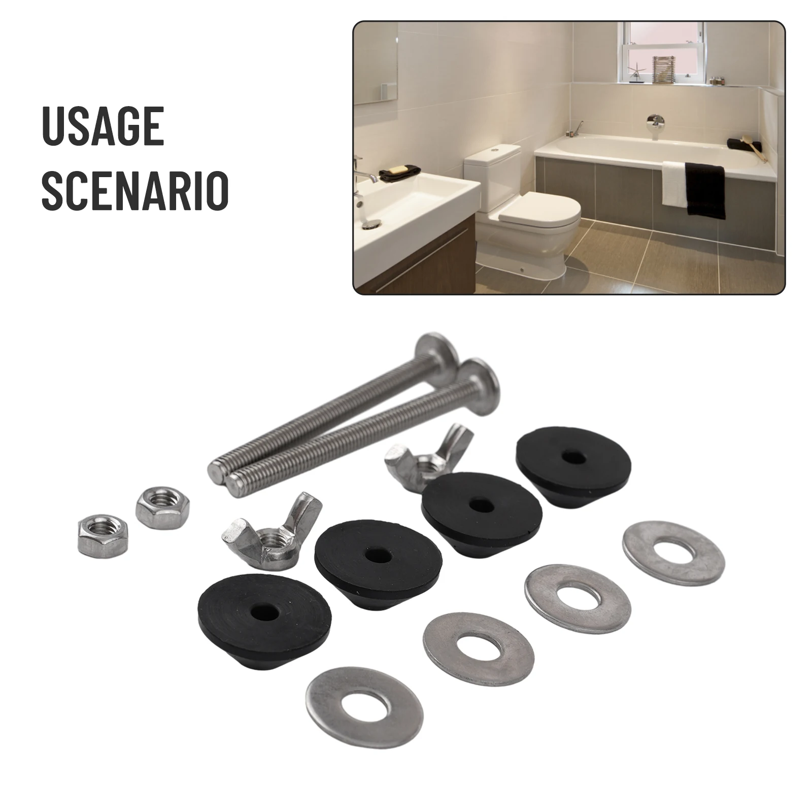 

Water Tank Screws Tank Bolt Cistern Close Coupling Fixing Fitting Pan Rubber Silver Stainless Steel Home Plumbing