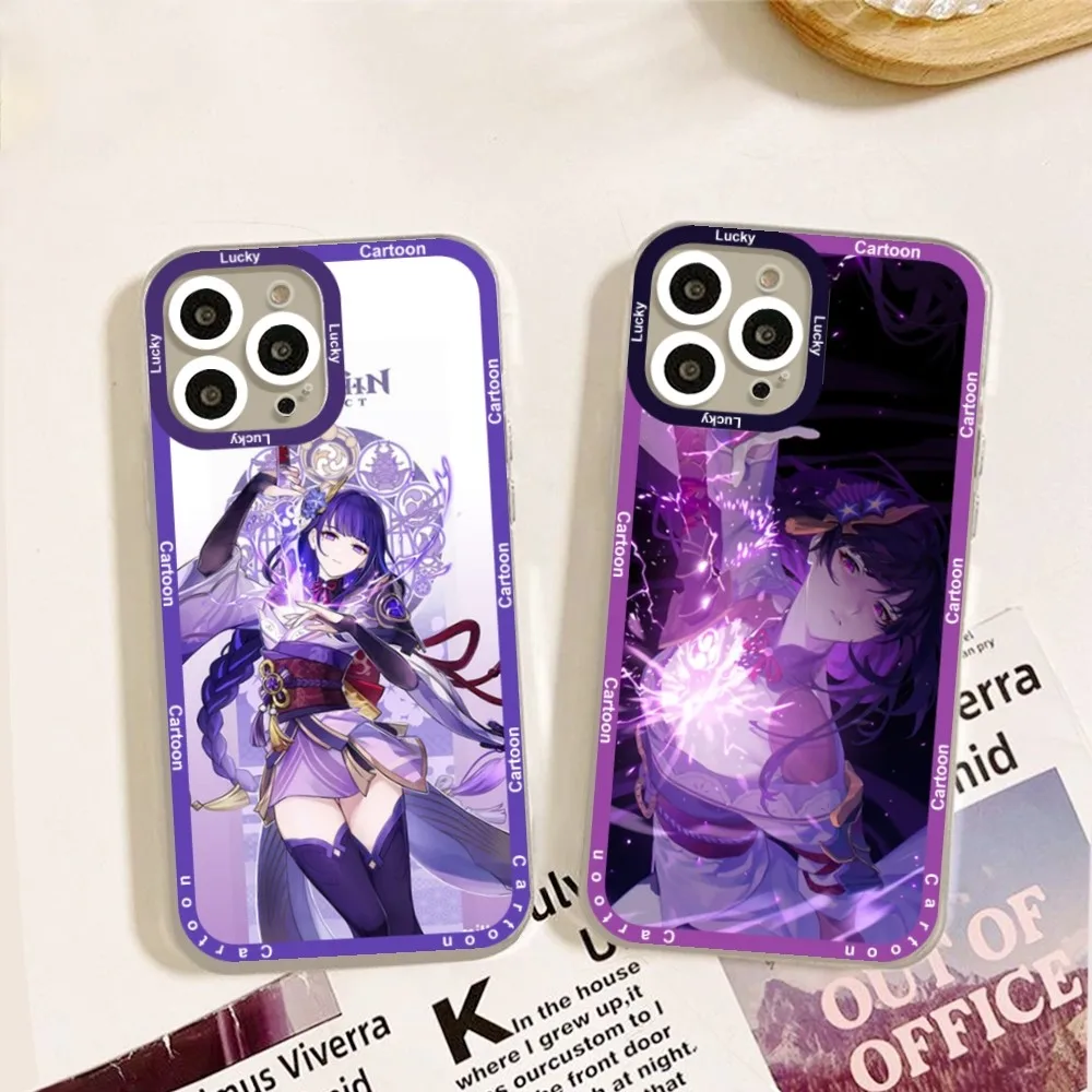 Genshin Impact Raiden Custodia Per Telefono Shogun Per Iphone 12 11 13 14 Pro Max Xr Xs Max X Se2020 Custodia 7 8 Plus