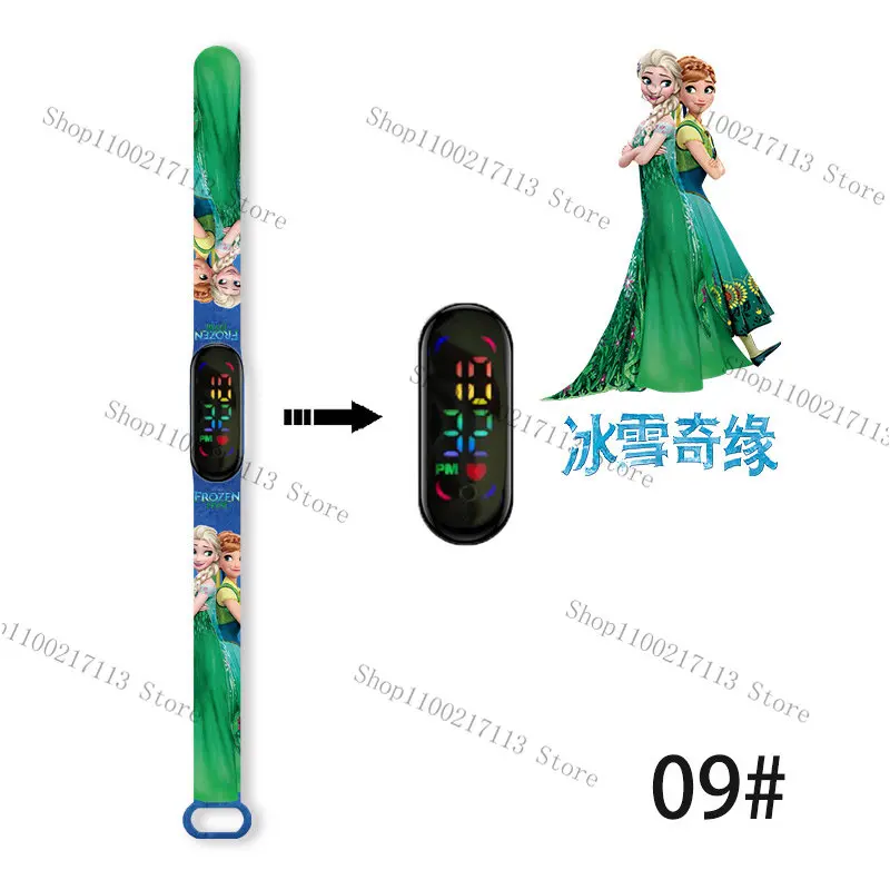 Gefrorene Elsa kinder Uhr Disney Anime figuren Anna Cartoon LED Touch Elektronische Wasserdichte Sport Armband Uhr kinder geschenke