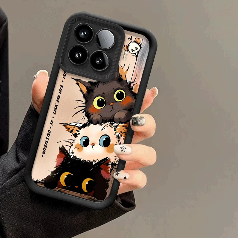 Cute Cat Print Pattern Silicone Protective Cover - Shockproof Flexible Case