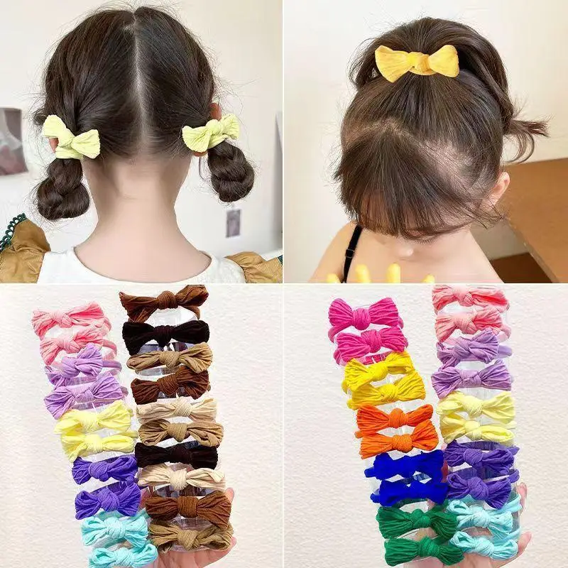

10PCS New Bowknot Headwear Girls Elastic Hair Bands Head Rope Tie Ponytail Hair Circle Woman Hair Accessories Lady Headdress