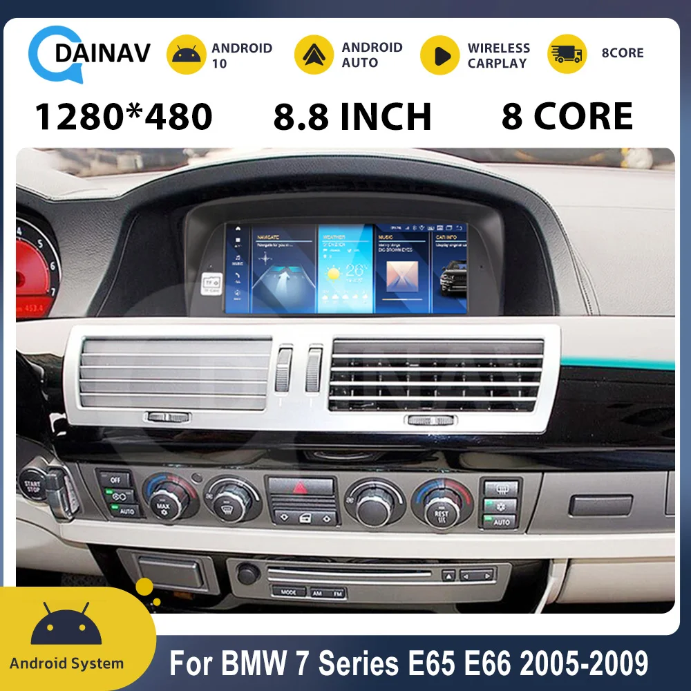 

Android 12 For BMW 7 Series E65 E66 2005-2009 Car Radio Google Carplay GPS Navigation Stereo Car Multimedia Player Head UNIT