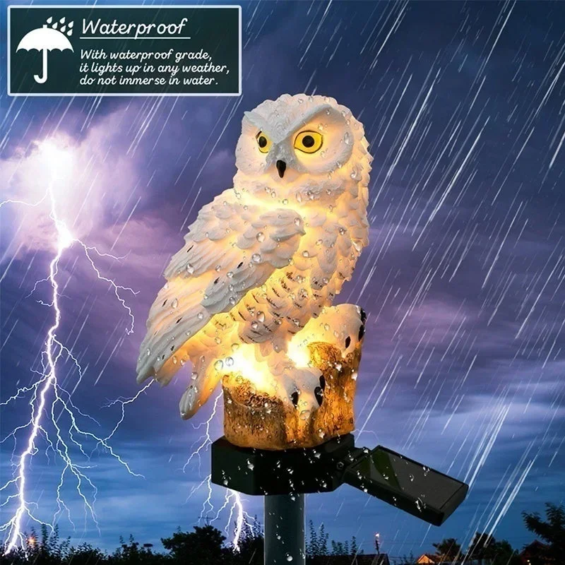 Solar-Powered Waterproof LED Owl Garden Lights - Outdoor Decorative Pathway Lighting