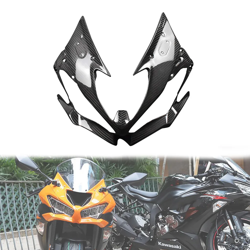 

Для Kawasaki ZX-6R ZX6R полностью из углеродного волокна передний носовой обтекатель Cowl аксессуары для мотоциклов комплекты обтекателей 2019 2020 2021 2022
