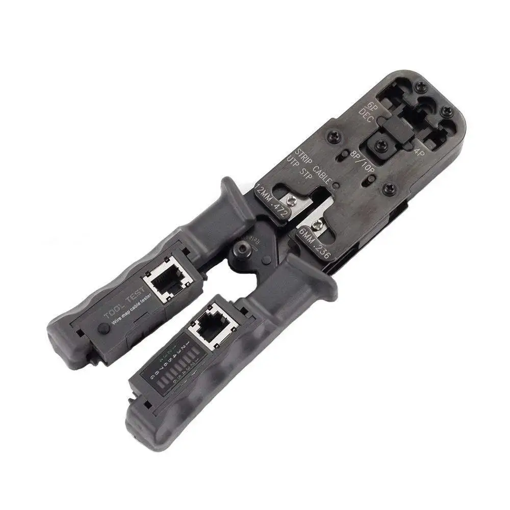 

2 в 1 Обжимные Щипцы RJ45 для сетевого LAN кабеля, режущий инструмент, тестер кабелей, плоскогубцы для кабеля 6P/8P, инструмент для резки проводов, тестовые Обжимные Щипцы