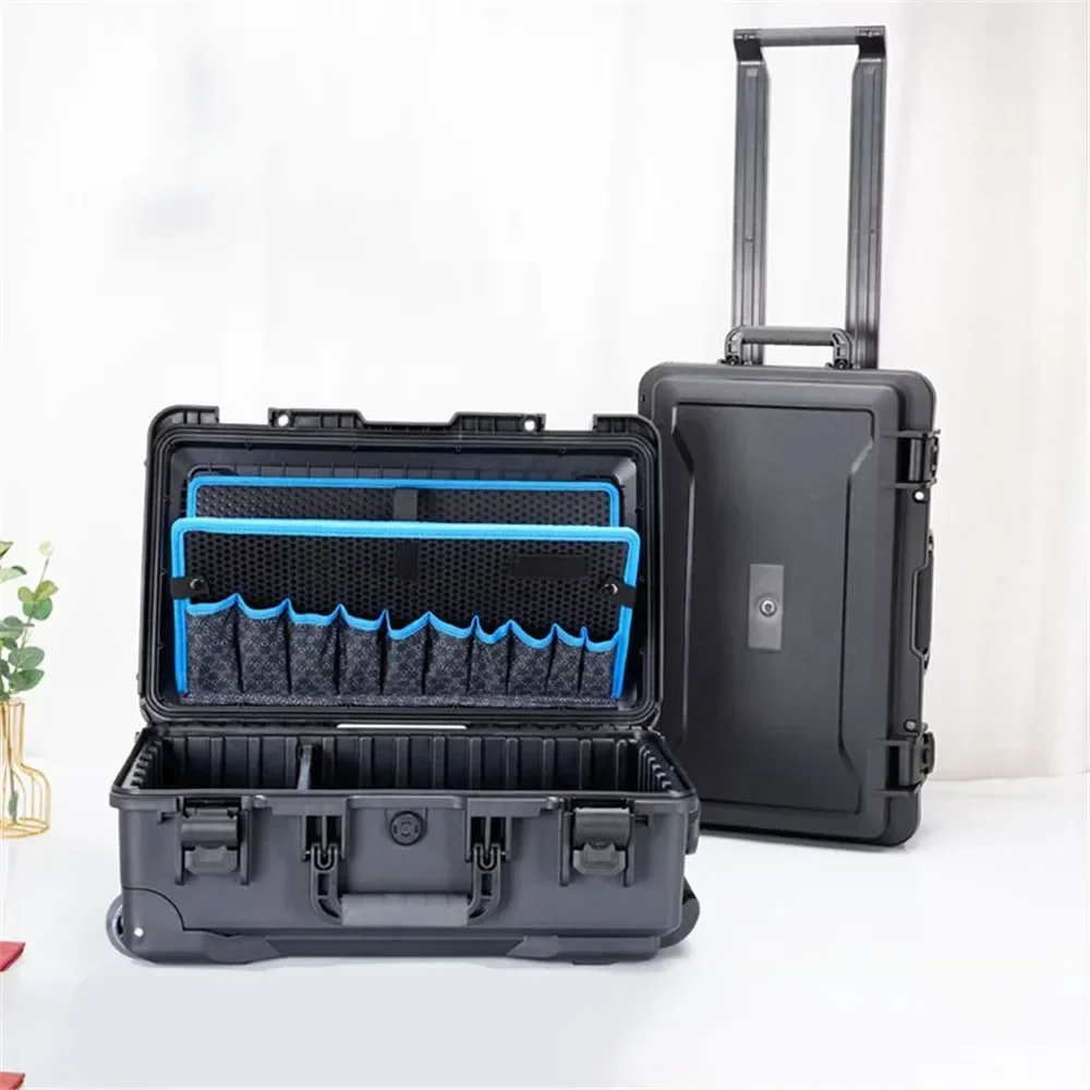 Electrician Tools Chest Organizers Outdoor Hard Case Trolley Pocket Electric Drill Toolbox Garage Toolkit with Wheels Storage 2