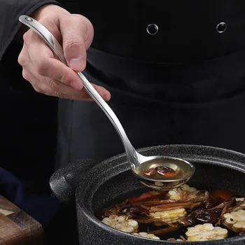 Nuovo manico lungo Ramen cucchiaio da cucina mestolo da zuppa in acciaio inossidabile 316 stoviglie cucchiai giapponesi colino utensili da cucina 1