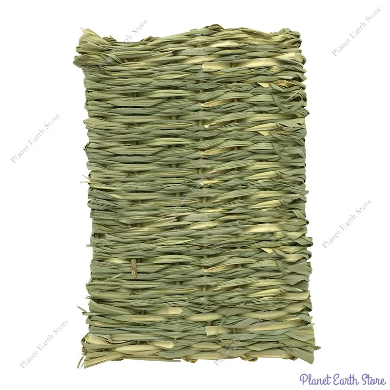 Rabbits Bunny Grass Mat Small Animal Woven Hay Mat Hamster Piggy Guinea Pig Hutch Pad Pet Weaving Bed And Chew Toy 2 Size