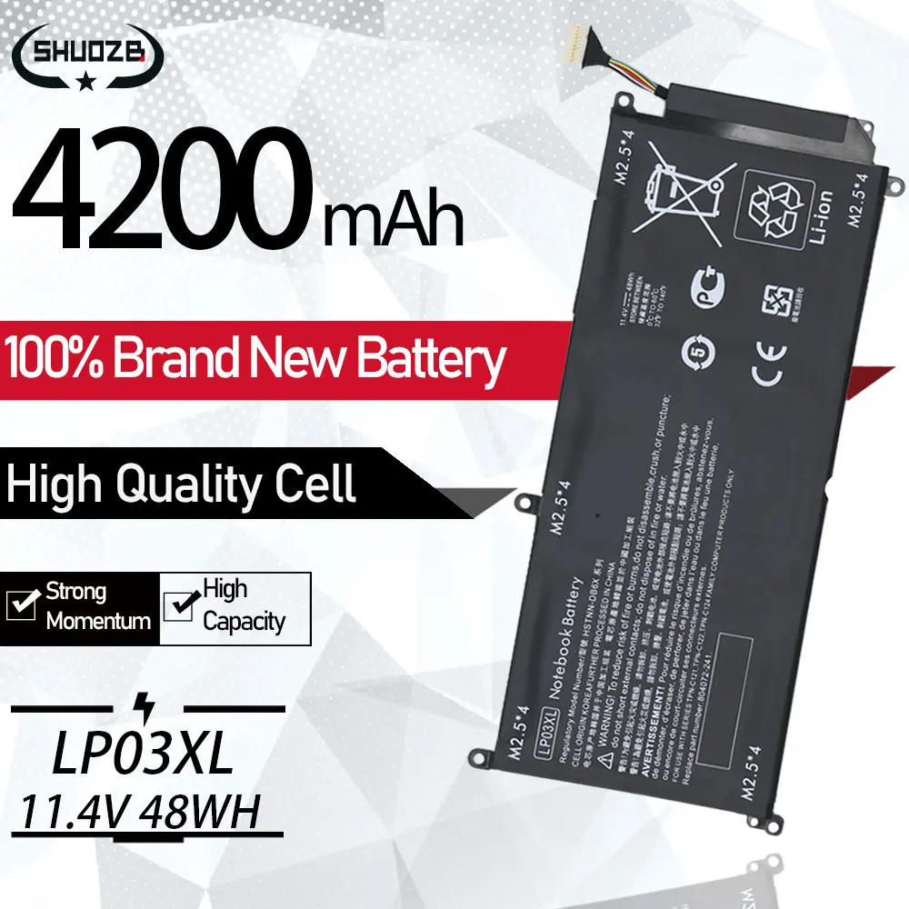 

New LP03XL HSTNN-DB6X 807211-121 Battery For HP Envy 14-J 15T-AE 15-AE015TX AE019TX 15-ae124tx TPN-C121 TPN-C124 HSTNN-UB6R M6-P