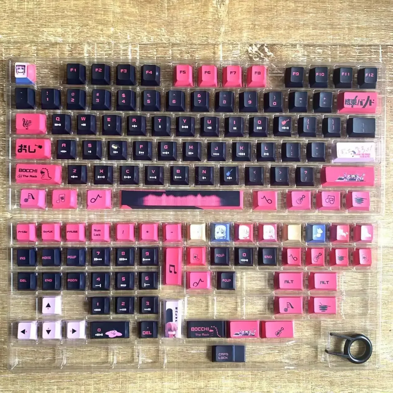 Cartoon Gaming Keycaps Teclado Retroiluminado Hitori Bonito Gotoh Cereja Anime Rosa Pbt Tintura Subbed Bocchi a Rocha 128 Chaves - Imagem 6