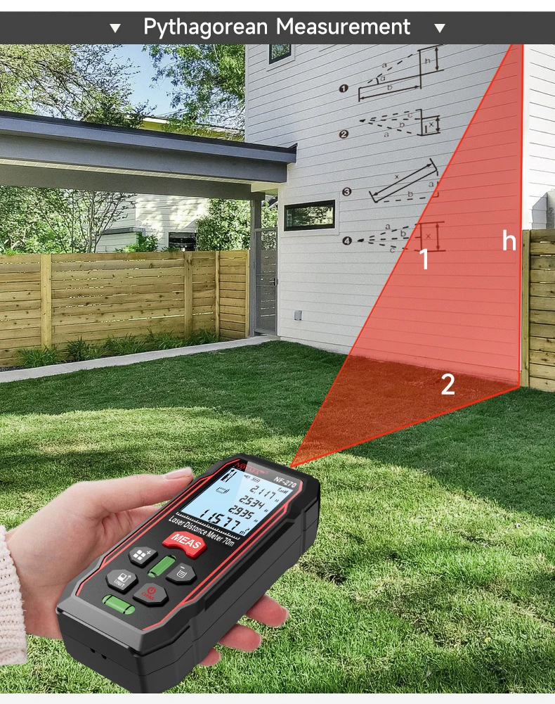 Noyafa NF-270 laser Rangefinder 60M with horizontal bubbles Digital Range Finder