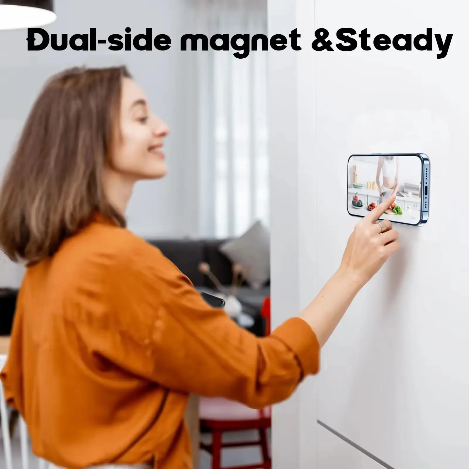 Eary Magnetic Phone Grip Holder Portable Finger Ring Stand With Magsafe 360° Rotation 90° Flip Kickstand for iPhone 16 Samsung