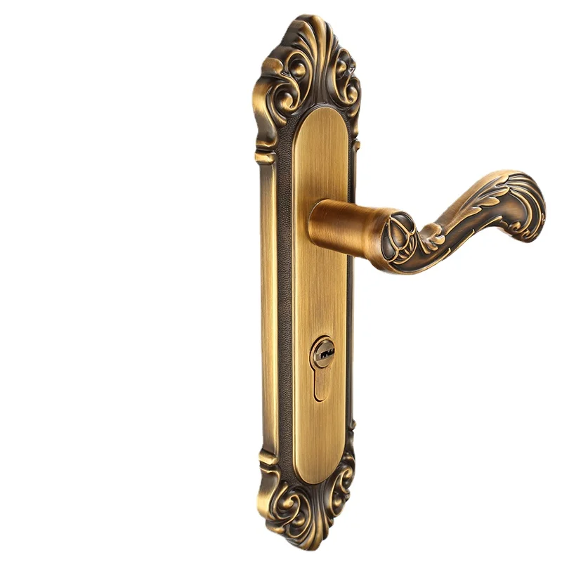 Yy Universal Household Solid Wood Room Door Lock Mute Wood Composite Door Lock Handle free shipping top level elegant european bedroom mute wood door gold zinc alloy lock simple universal hardware handles lock 85mm