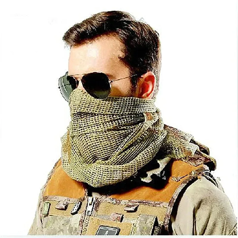 Long Camo Scarf Bib Multi-purpose Camouflage Breathable Mesh Scarf Hiding Decorative Magic Turban Outdoor Riding