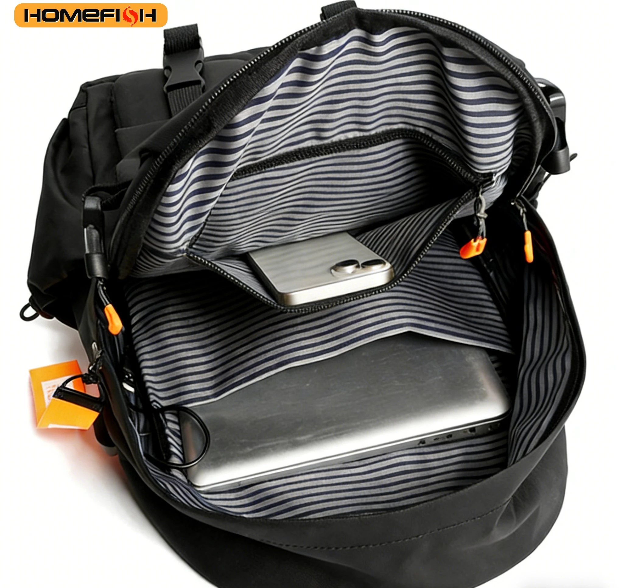 HOMEFISH Luxury Men's Backpack Large Capacity Waterproof Travel Fashion School Bag for Men