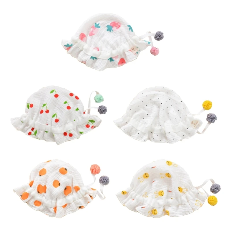 

Baby Fisherman Hat Elastic Drawstring Sun Hat for Toddler Girls Boy Sun-proof Print Hat Floppy Baby Accessories