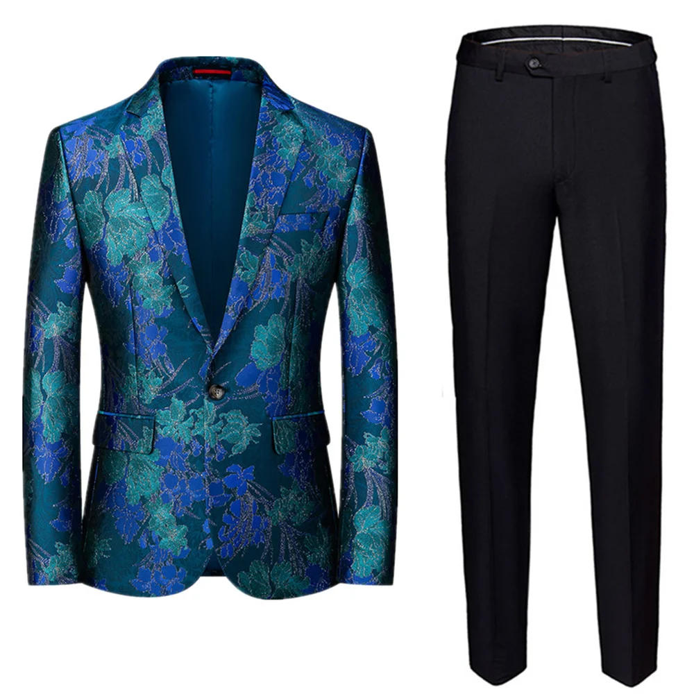 Luxury Male Suit 2023 New in Men Jacquard Jacket Pants 2 Pieces Sets Large Size 6XL Formal Party Business Wedding Male Suits