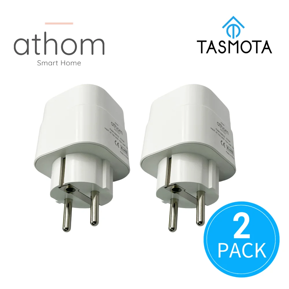 Athom Smart Home Preflashed TASMOTA WiFi Plug Works Home Assitant Electric Consumption Monitoring 16A smart plug