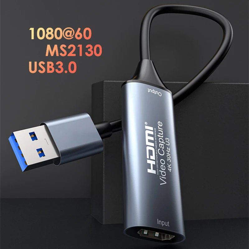 USB3.0/2.0 MS2130 Video Capture Card 4K HDMI-compatible 1080@60Hz Game Grabber Record for Switch Xbox PS4/5 Live Broadcast,video capture card