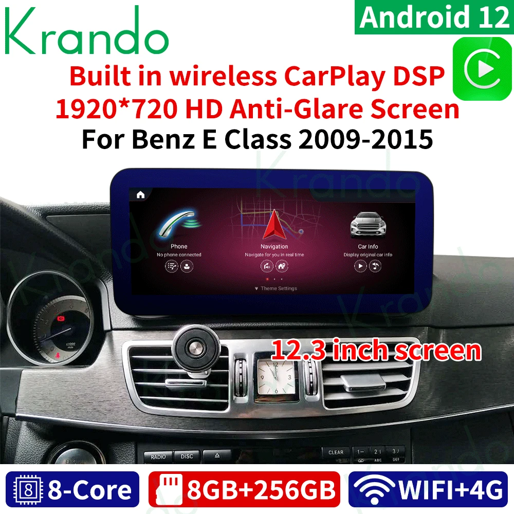 

Автомагнитола Krando, 12,0 дюйма, Android 12,3, для Mercedes Benz E Class E200, E230, E260, W212, 2009-2016, GPS