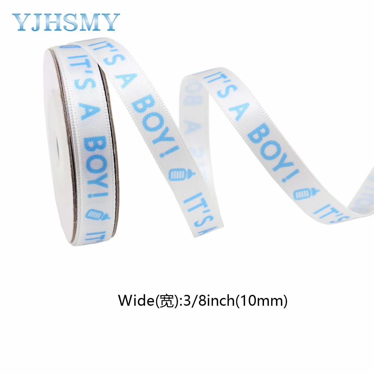 It's A Boy Baby Shower Ribbon - 10 Yard Blue Satin Party Gift Wrap Ribbon