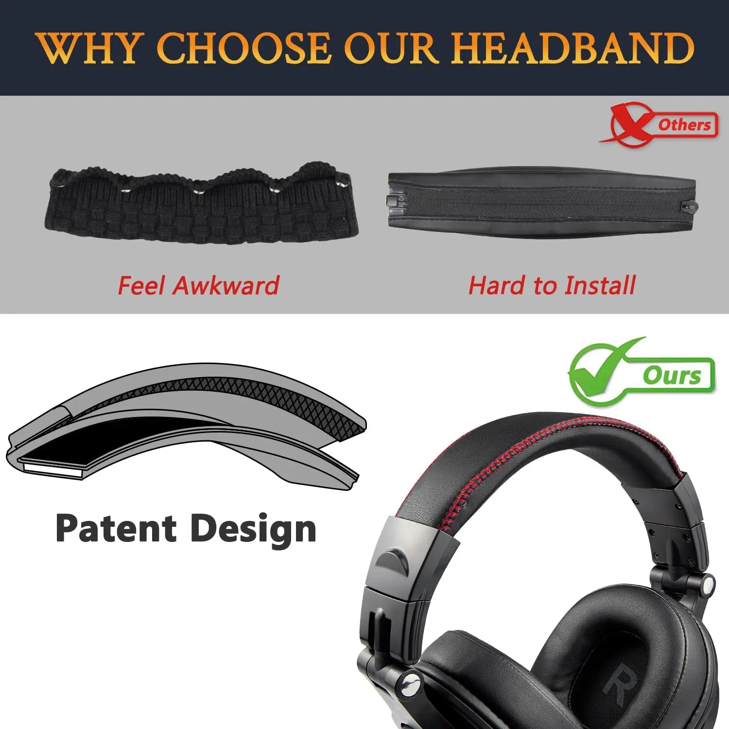 Headband Pad for Oneodio Pro-10/Pro-30/Pro-50/Studio Monitor & Mixing DJ/A71/A70 Studio Wireless C/Studio Pro-C Headbeam Cushion