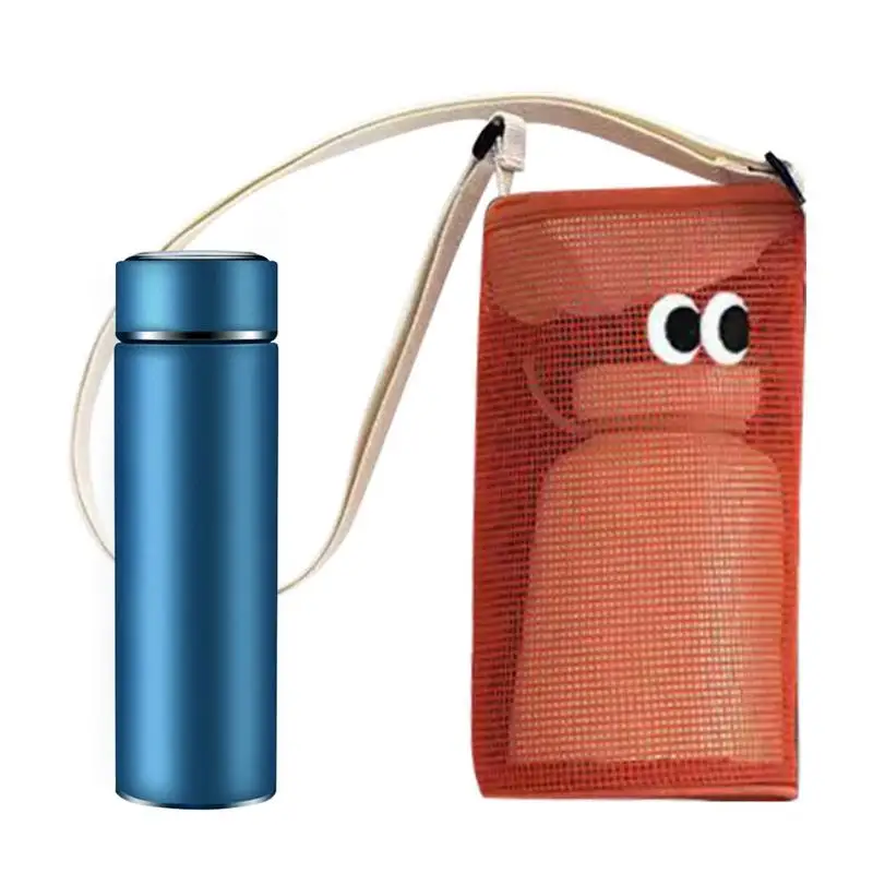 

Water Bottle Sleeve Cute Big Eye Travel Bottle Mesh Bag Polyester Water Jugs Sleeve Carrier Holder Indoor Outdoor Water Bottle