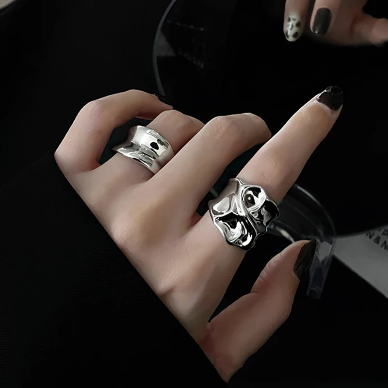 Vintage Handmade Opening Ring for Women Fashion Geometric Wide Punk Metal Rings Jewelry Gift finger rings fashion rings fashion ring metal rings punk rings