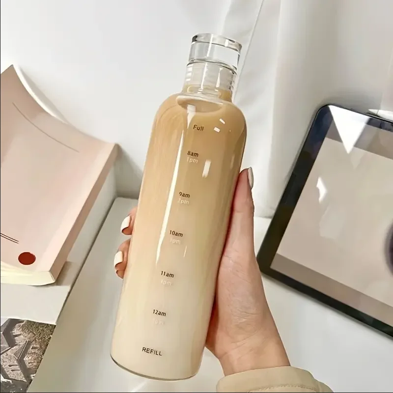 시간 표시가 있는 500ml 우아한 누출 방지 물병 매일 수분을 공급 피트니스 및 야외 모험을 위한 경량 및 휴대용