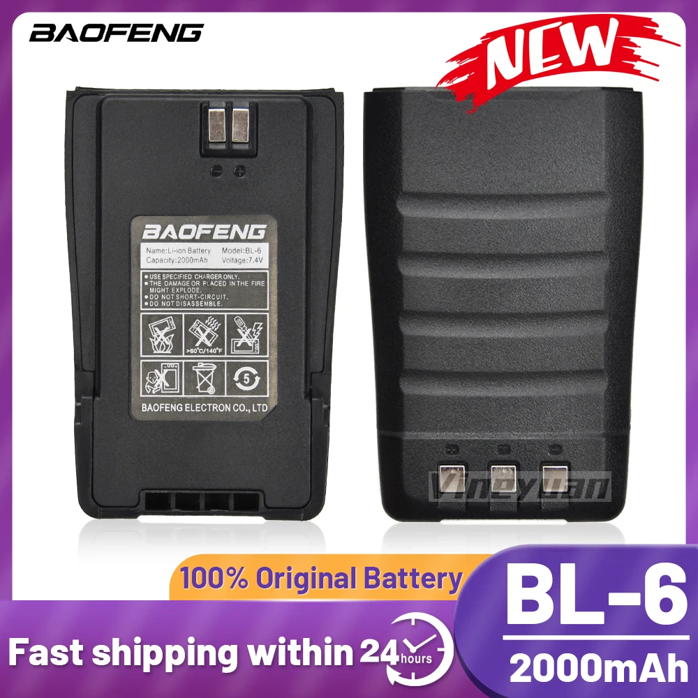 

Original Baofeng UV-6 Battery BL-6 2000mAh 7.4V Li-ion Battery for Baofeng UV6 UV-6D Walkie Talkie Rechargeable Battery
