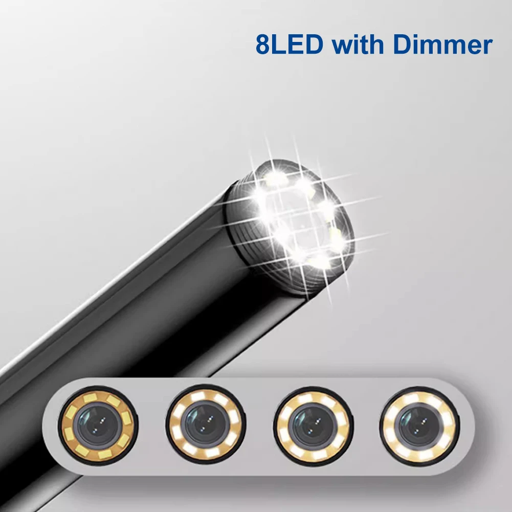 조명이 달린 8LED 1200P 내시경 카메라, 3.5 m, 5 m, 10m 슬림 보어스코프 조광기, C타입 IOS 방수 카메라, 자동차 수리용