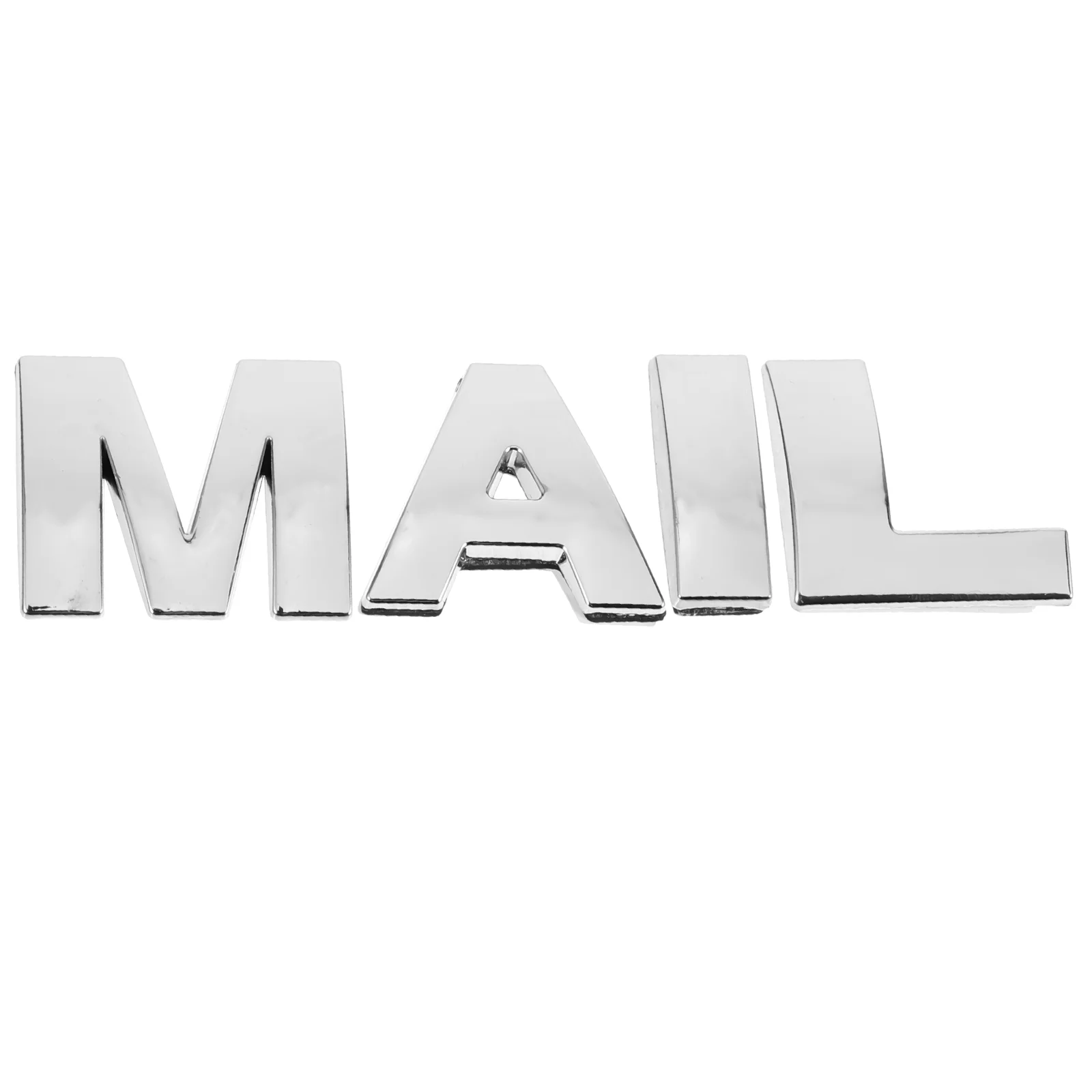 4 Pcs Applique Mailbox Number Metal Zinc Alloy Modern Alphabet Adhesive Stickers