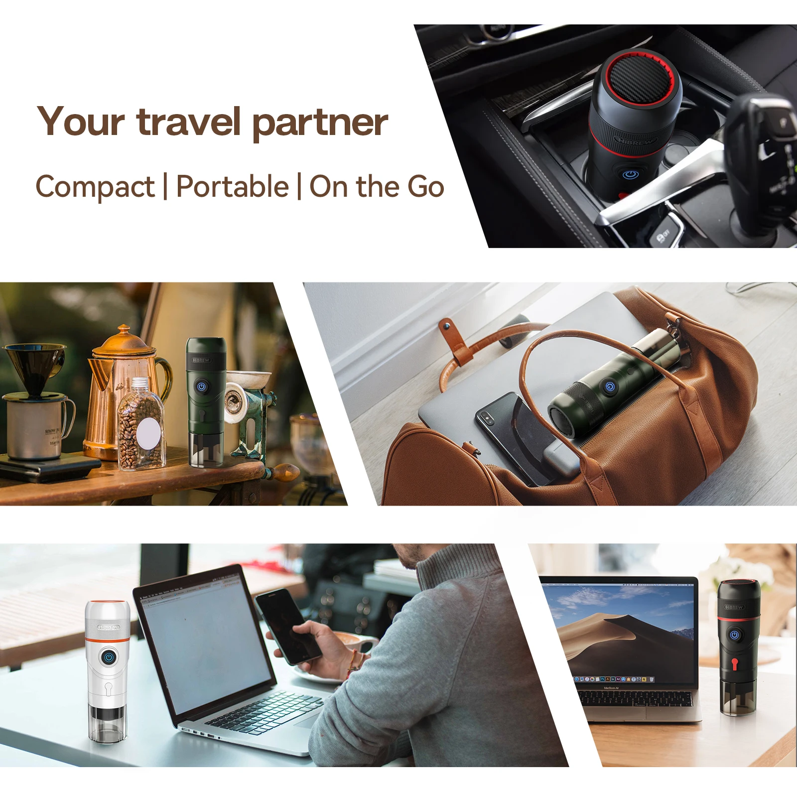 Coffee Maker HiBREW Portable DC12V Expresso Fit Nexpresso Dolce Pod Capsule Powder H4 For Car & Home