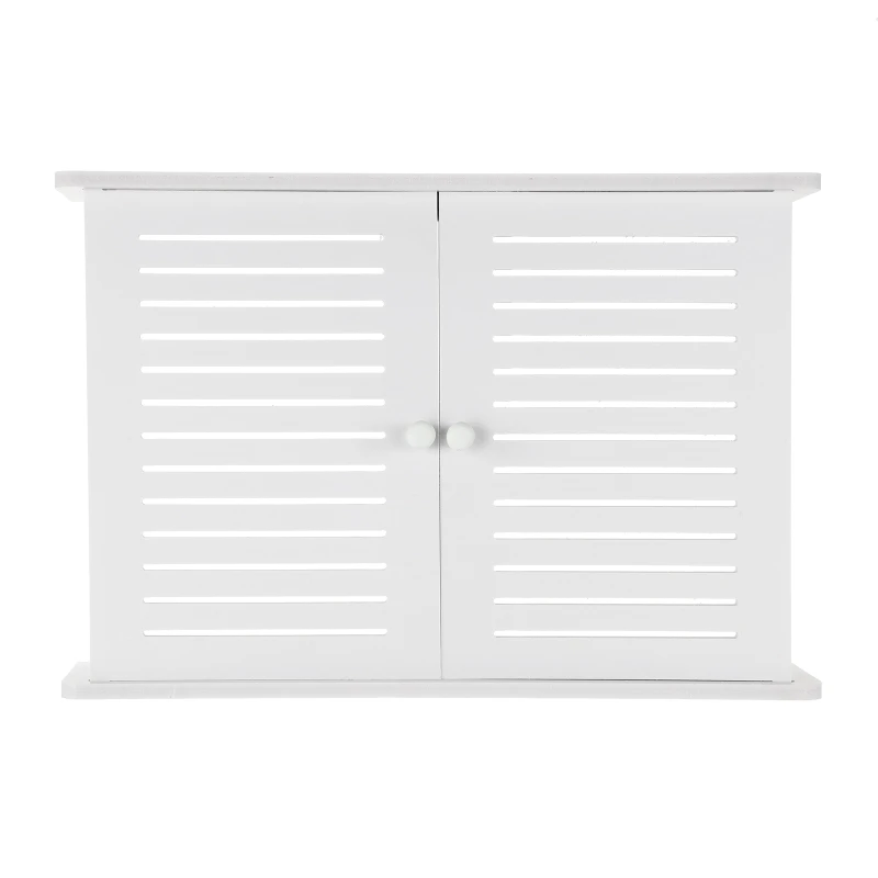 Wireless Wifi Router Shelf Storage Box Wall Hanging Wood-Plastic Organizer Box Cable Power Bracket Organizer Box DIY Home Decor 2