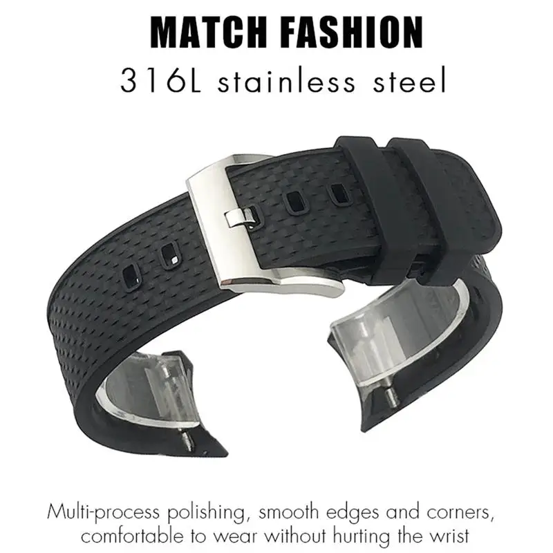 SCHIK For IWC Aquatimer IW329001 IW376803 Black Waterproof Bracelet Silicone Watch Strap 22mm Quick-Change System Rubber