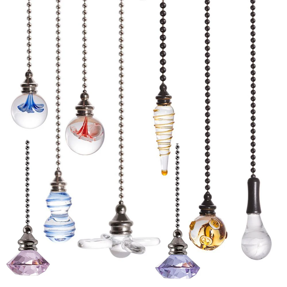 Crystal Style Pull Chain Cord Handle For Light Switch Home Ceiling Fan Bathroom Decorative Lamp Pull Cord Chandelier Accessories