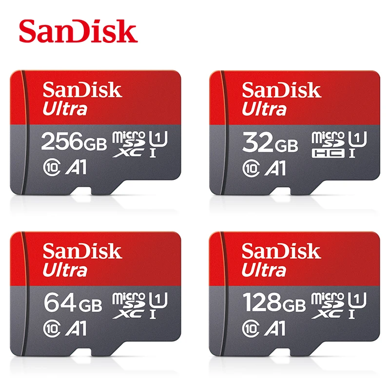 SanDisk-̴ SD ޸ ī 64GB 32GB 16GB 128GB 256GB Minisd ÷ TF ī, Class10 A1 U1 Ultra MicroSDXC ī Ű 