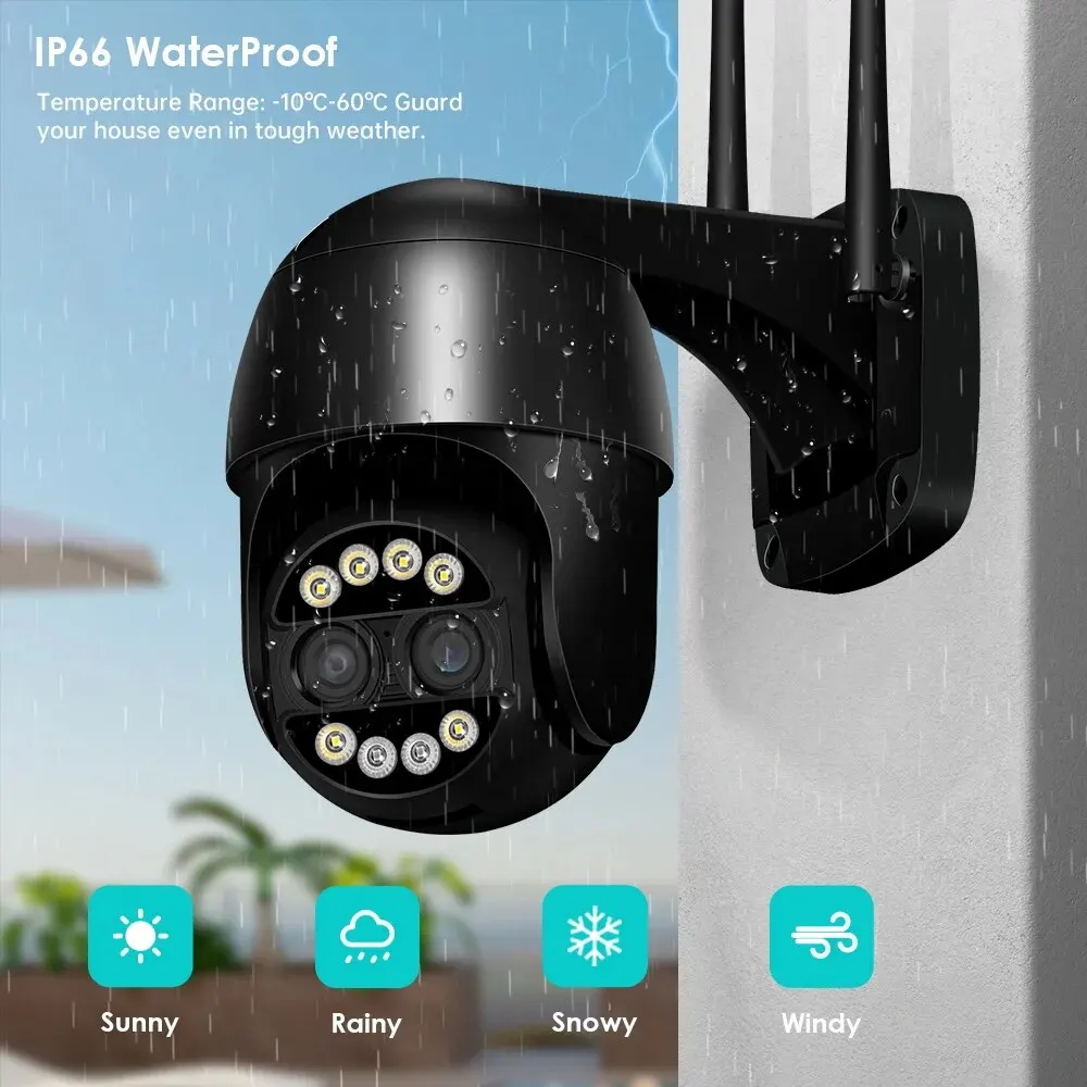 8MP 4K 8x Hybrid Zoom 2.8+12mm Dual Lens PTZ IP Camera WiFi Human Detection 4MP Audio Security Video Surveillance Camera security camera