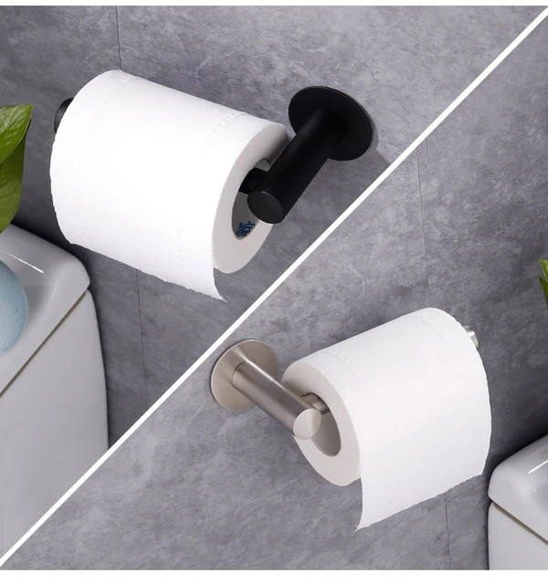 Porte-rouleau De Papier Toilette Adhésif, Organisateur Mural, Support De  Rangement, Cuisine Salle De Bains, Sans Perceuse, Distributeur De  Serviettes, En Acier Inoxydable Acier, Noir, Argent, Or, Porte-serviettes -  AliExpress