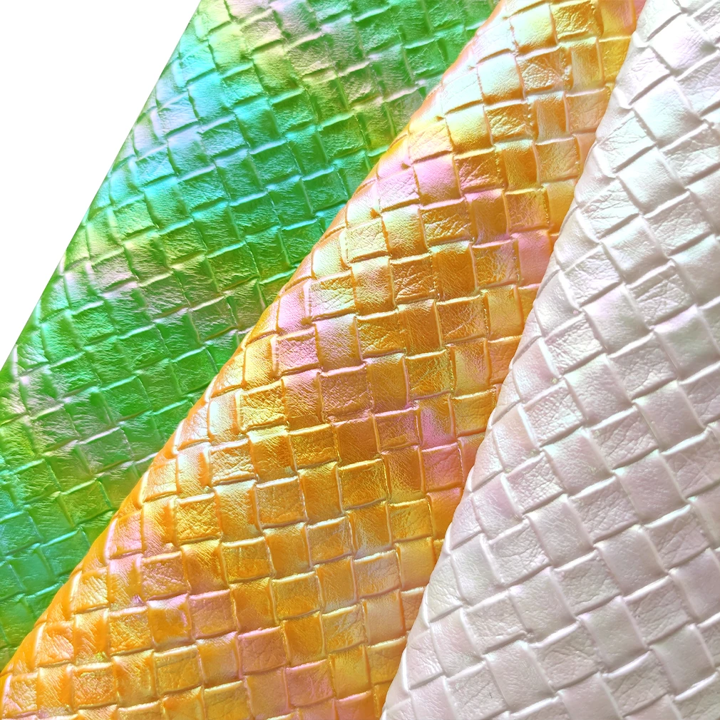 

46x135 см рулон искусственной кожи с радужным переплетением голографическая Переливающаяся искусственная ткань для сумок шкатулка для ювелирных изделий бумажник банты ремесла Сделай Сам