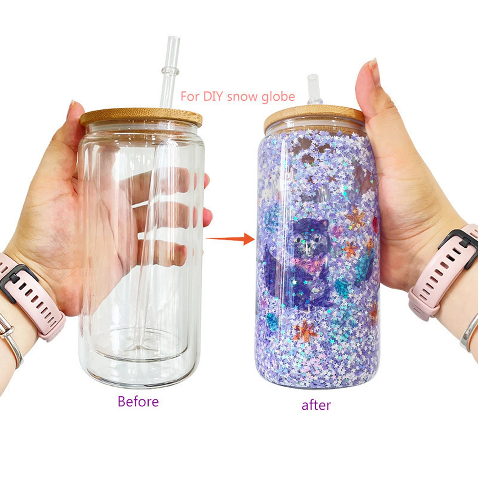 NiHome Glass Tumblers with Straws and Lids, Iridescent Iced Coffee Cup  Drinking Glassware with Wide …See more NiHome Glass Tumblers with Straws  and