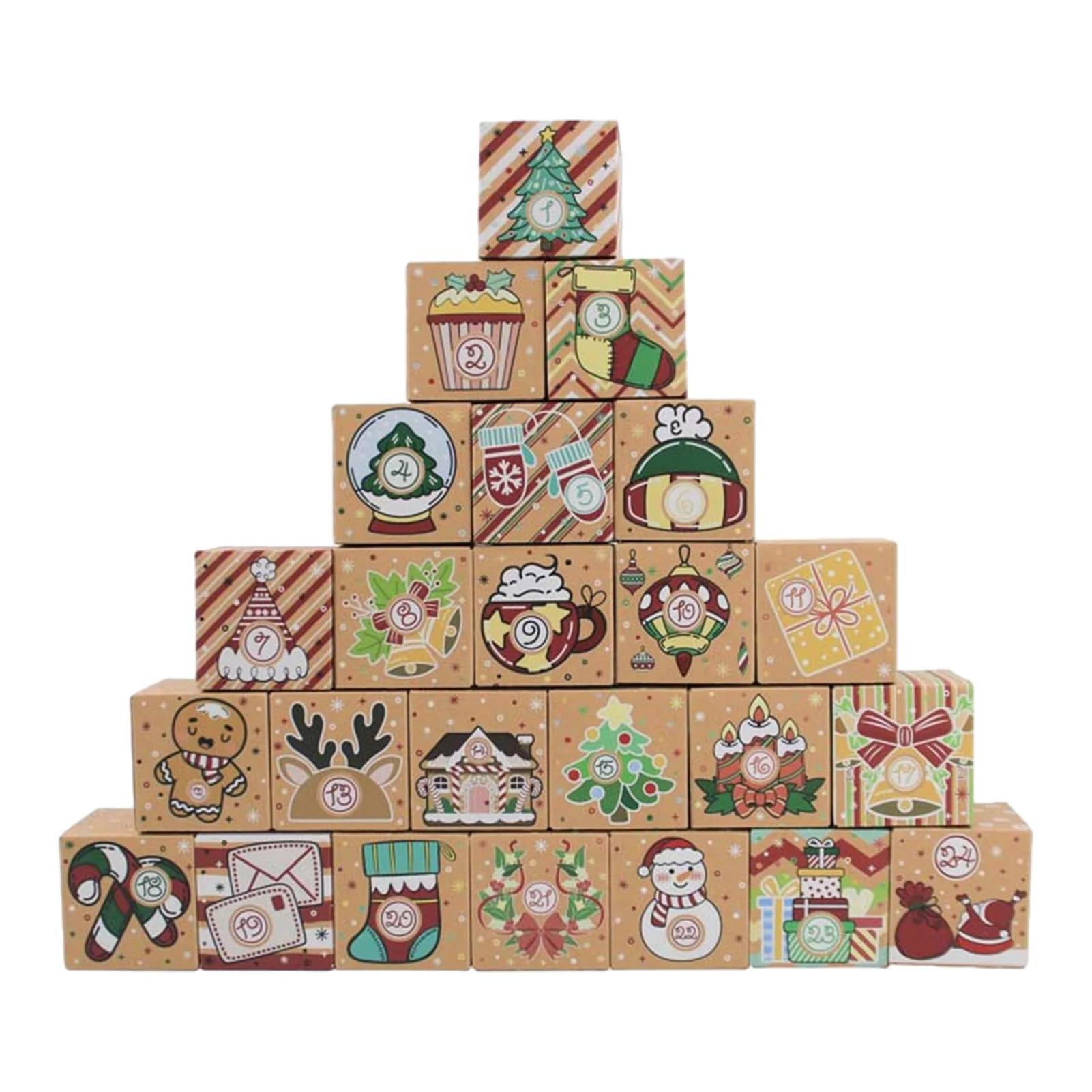 Calendario Dell'Avvento Fai Da Te - 24 Scatoline Regalo Natalizie 7x7cm | Conto Alla Rovescia Natale - Foto 8