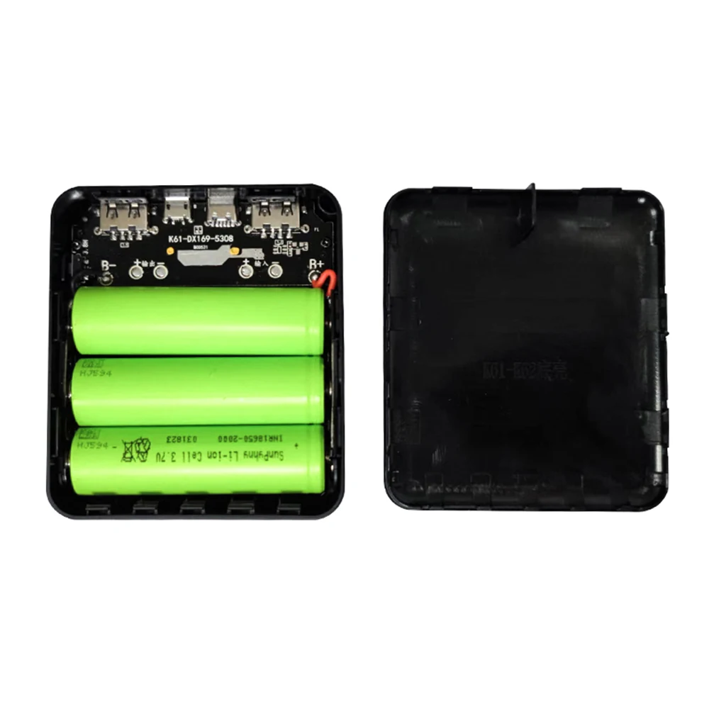 DIY 3 Slots 18650 Power Bank Habita￧￣o DC 5V/2A Caixas de Armazenamento de Bateria USB MICRO TIPO-C Digital Casos de Bateria Titular Soldagem Livre